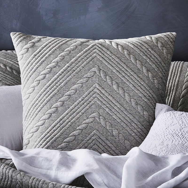 Maize Jersey Quilted Grey Marle Quilt Cover