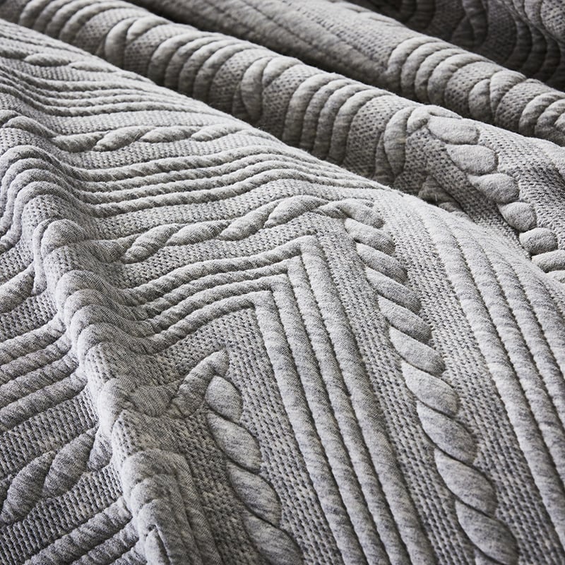 Maize Jersey Quilted Grey Marle Quilt Cover