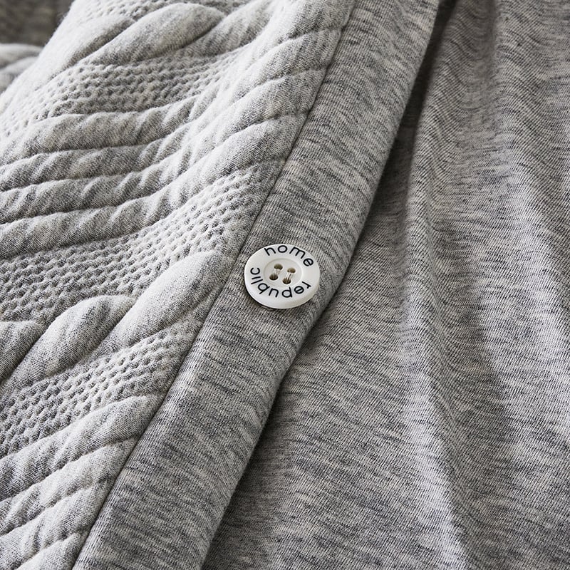 Maize Jersey Quilted Grey Marle Quilt Cover