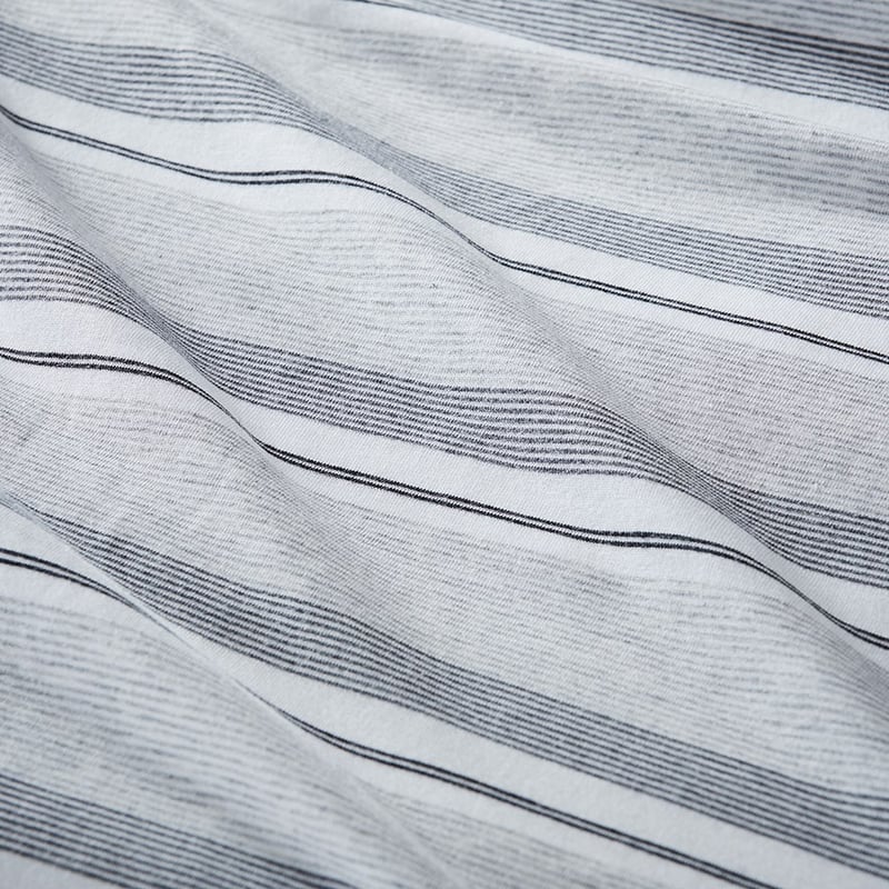 Bamboo Cotton Jersey Grey Stripe Quilt Cover