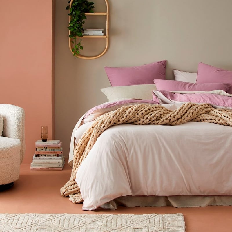 Two Toned Amethyst Stonewashed Quilt Cover Set