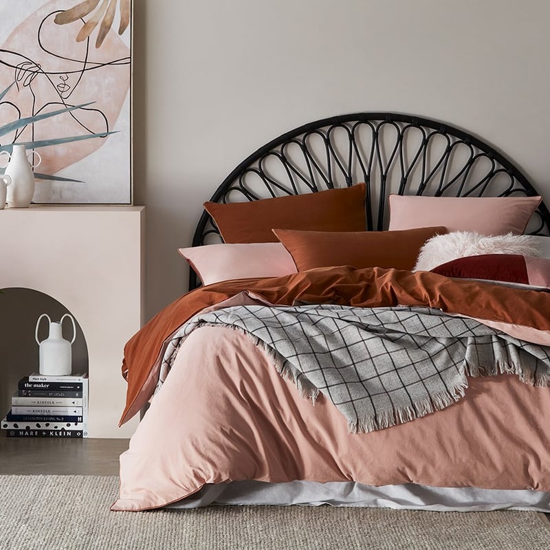 Stonewashed Tobacco Two Toned Quilt Cover Set