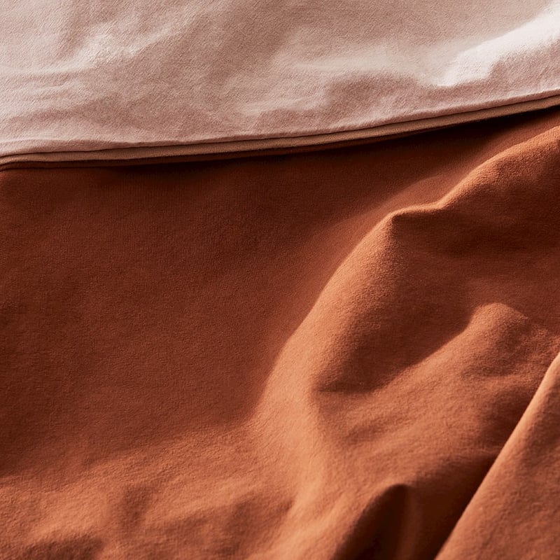 Stonewashed Tobacco Two Toned Quilt Cover Set