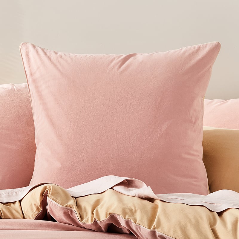 Stonewashed Peach Two Toned Quilt Cover Set