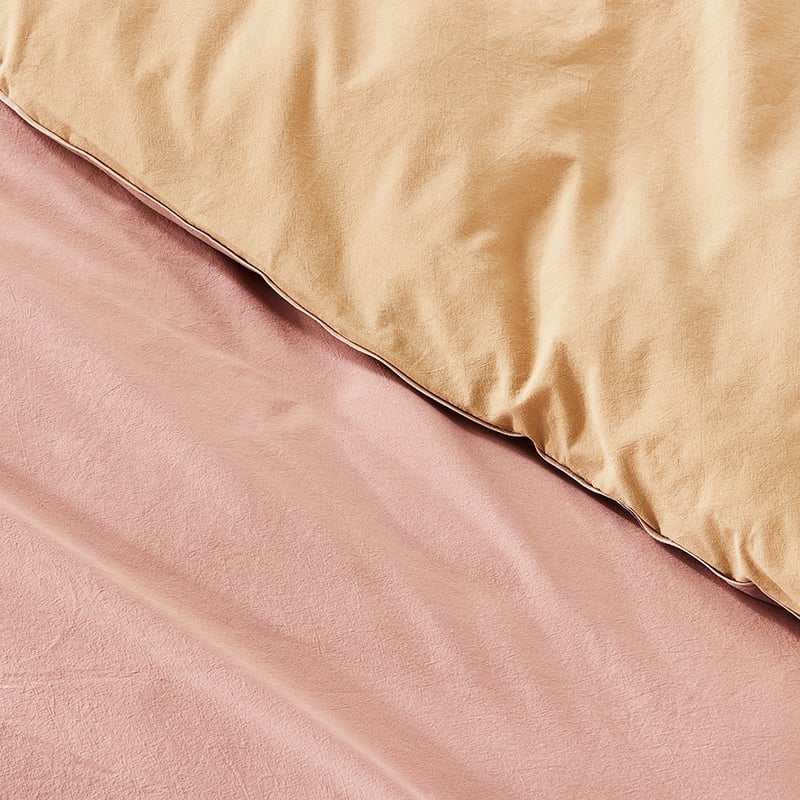 Stonewashed Peach Two Toned Quilt Cover Set