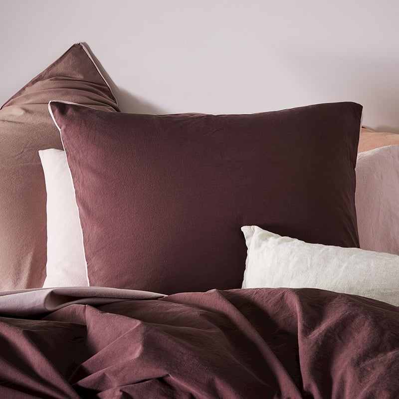 Stonewashed Plum Two Toned Quilt Cover Set