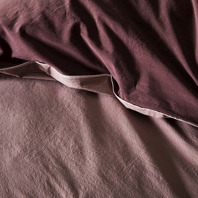 Stonewashed Plum Two Toned Quilt Cover Set