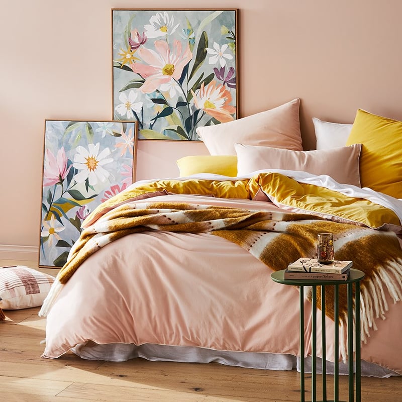 Two Toned Stonewashed Rose Quilt Cover Set