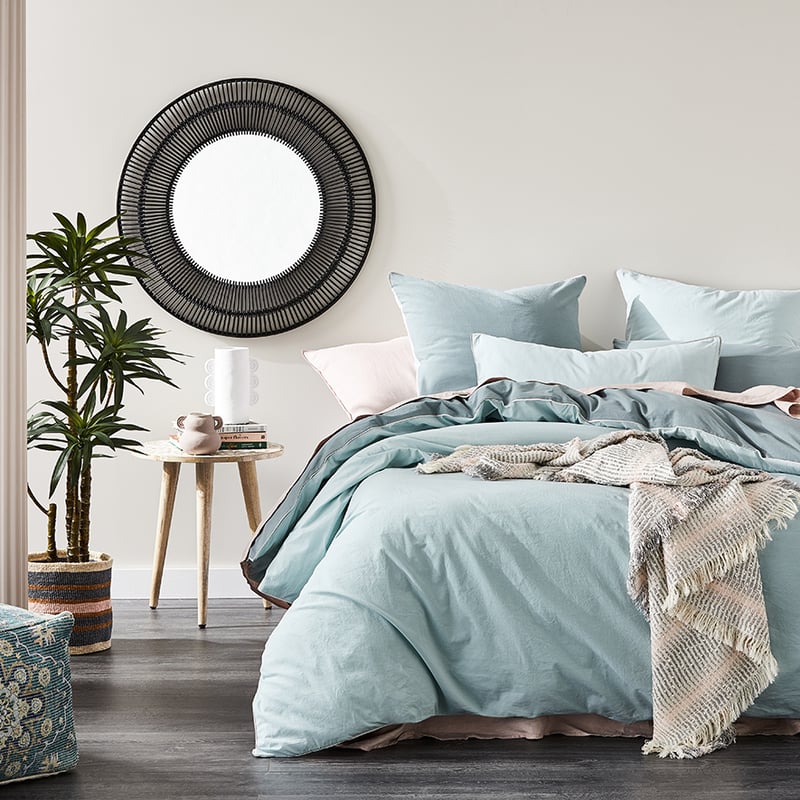 Stonewashed Sage Two Toned Quilt Cover Set