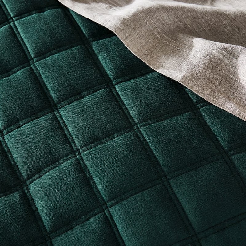 Murphy Quilted Jersey Bottle Green Coverlet