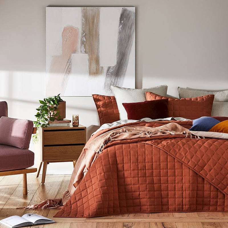 Murphy Quilted Jersey Clay Coverlet