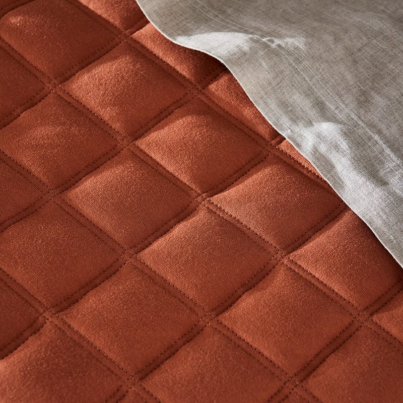 Murphy Quilted Jersey Clay Coverlet
