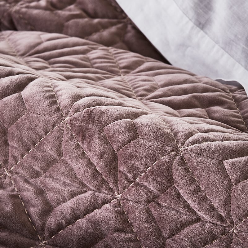 Denver Quilted Velvet Flower Quilt Cover