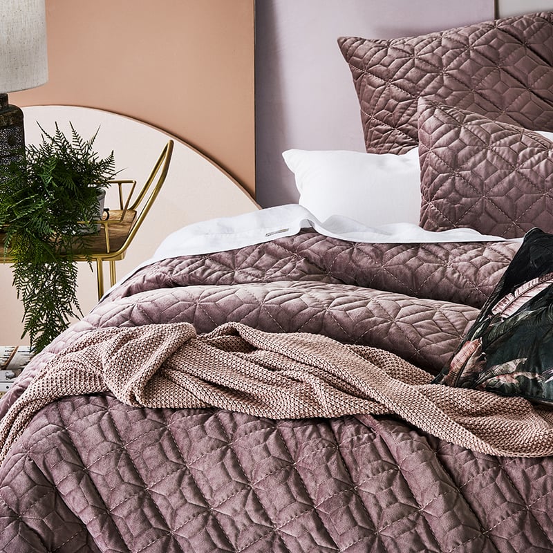 Denver Quilted Velvet Flower Quilt Cover