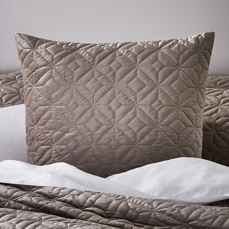 Denver Quilted Velvet Mist Quilt Cover