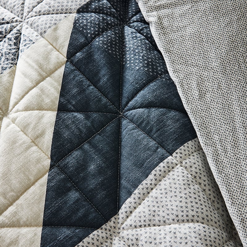 Helsinki Quilted Blue Quilt Cover