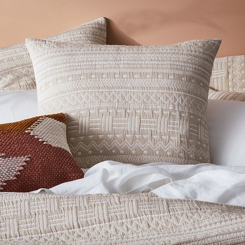 Tribal Matelasse Natural Quilt Cover