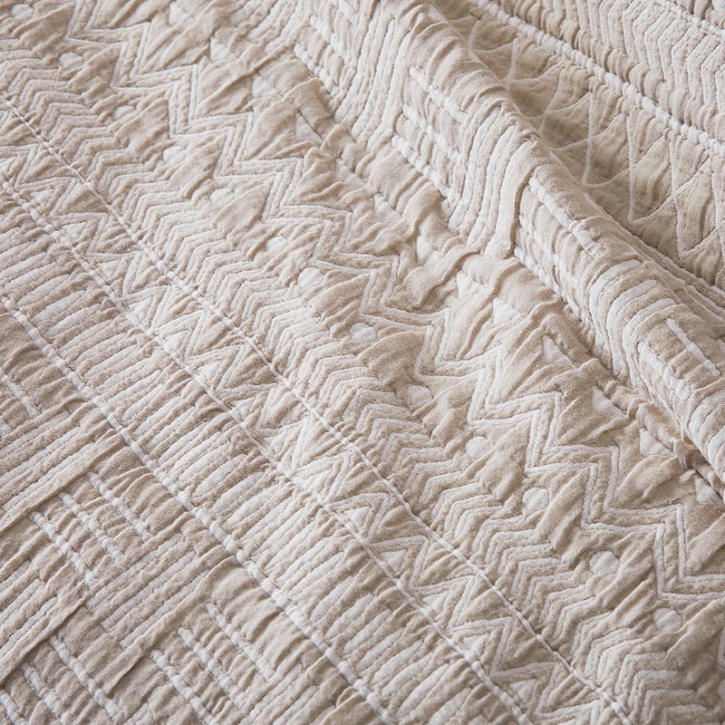 Tribal Matelasse Natural Quilt Cover