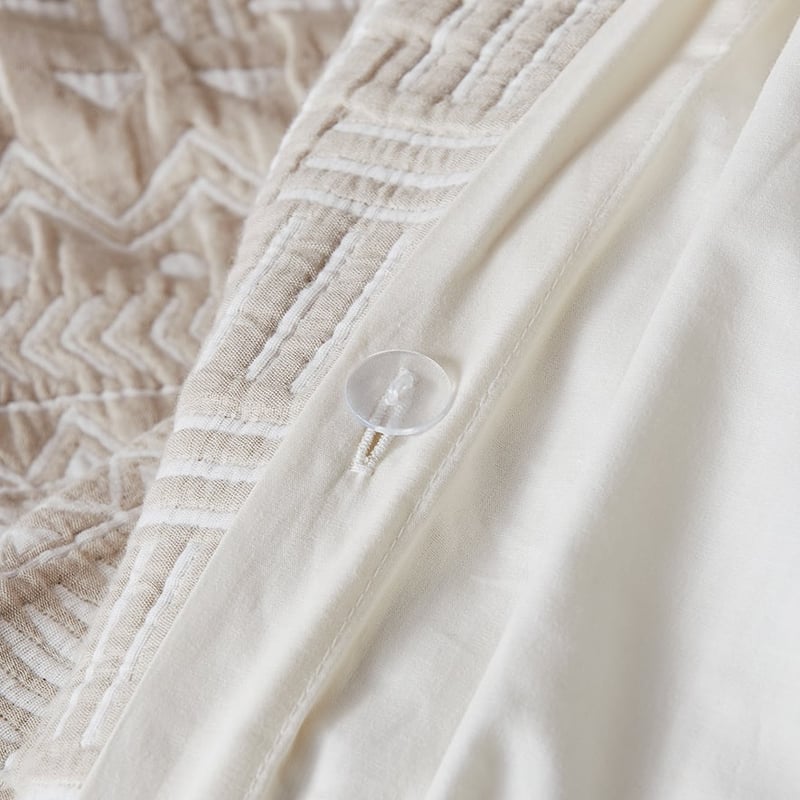 Tribal Matelasse Natural Quilt Cover