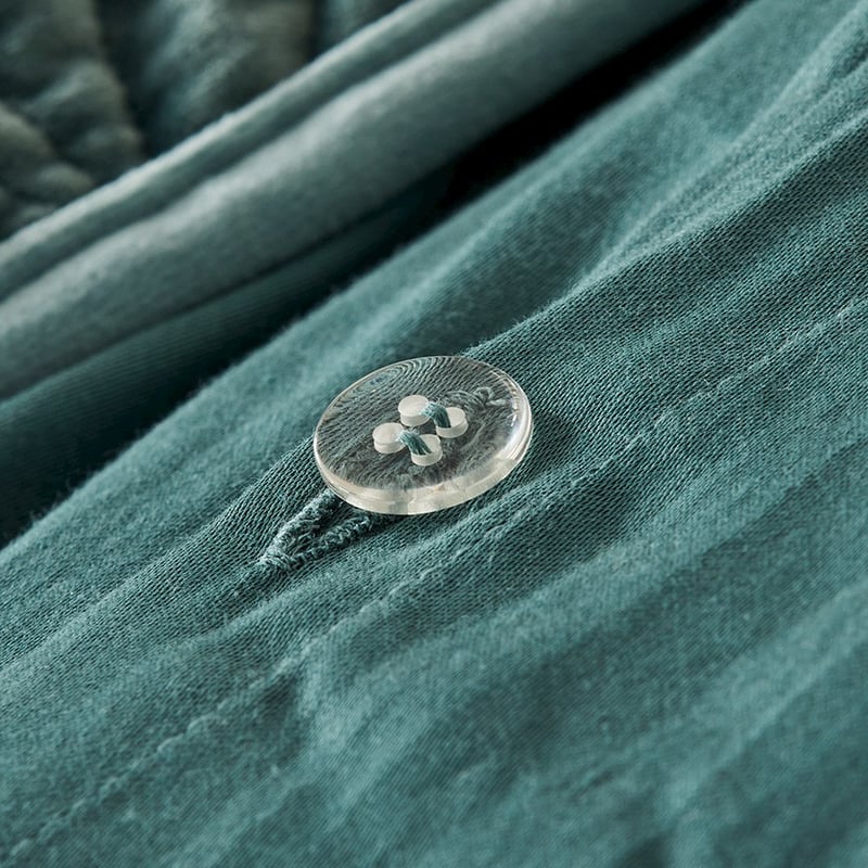Elm Quilted Silver Leaf Velvet Quilt Cover