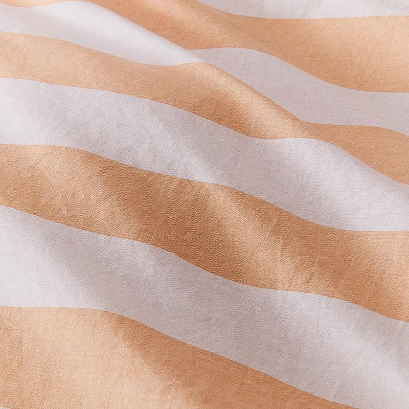 Stonewashed Block Stripe Peaches Quilt Cover Set