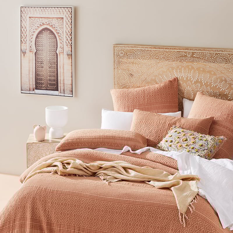 Arti Matelasse Dusty Coral Quilt Cover