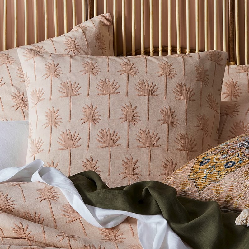 Palmetto Matelasse Apricot Quilt Cover