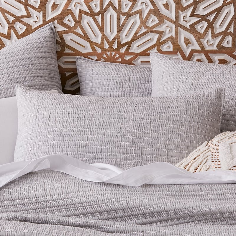 Hayman Quilted Soft Grey Quilt Cover