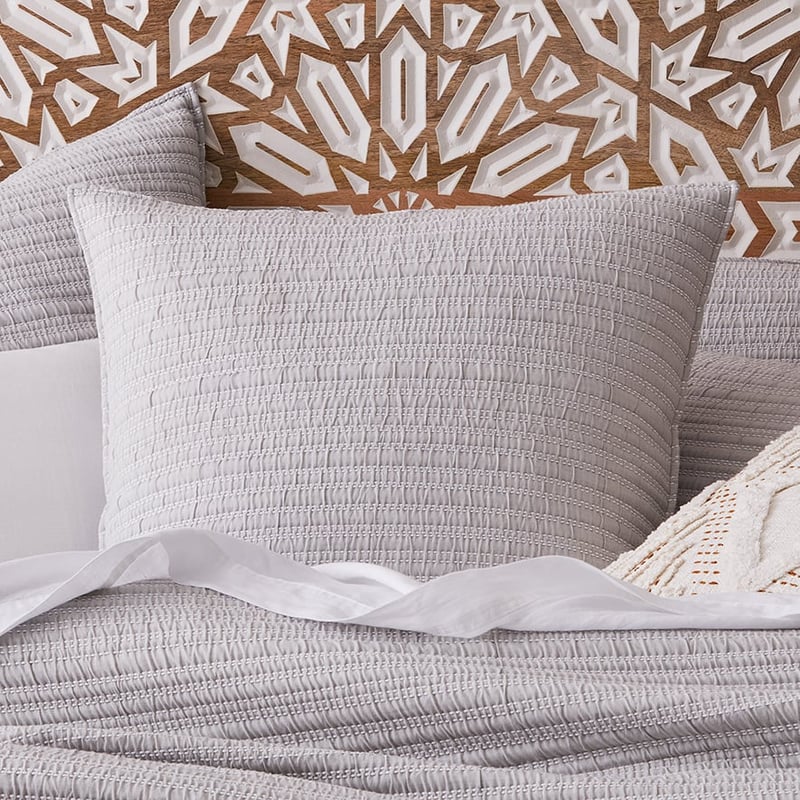 Hayman Quilted Soft Grey Quilt Cover