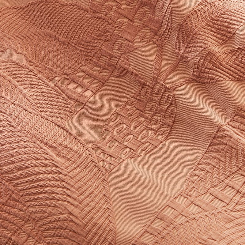 Jungle Palm Matelasse Soft Clay Quilt Cover