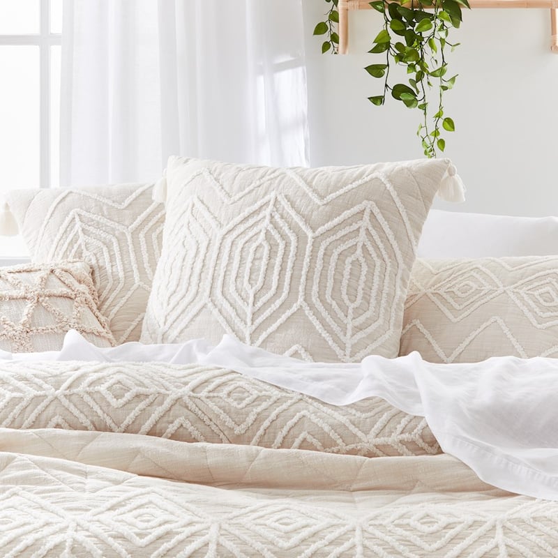 Bombay Tufted Quilted Natural Quilt Cover