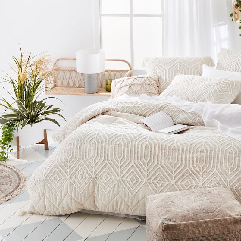Bombay Tufted Quilted Natural Quilt Cover