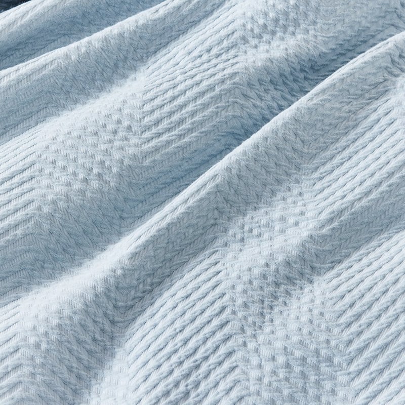 Chevron Matelasse Blue Quilt Cover