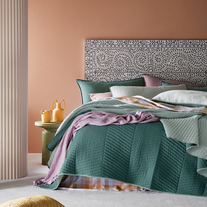 Roma Quilted Blue Mist Coverlet