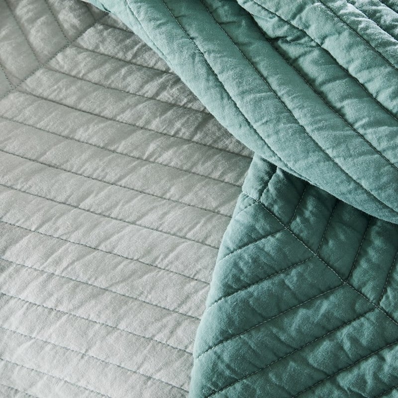 Roma Quilted Blue Mist Coverlet