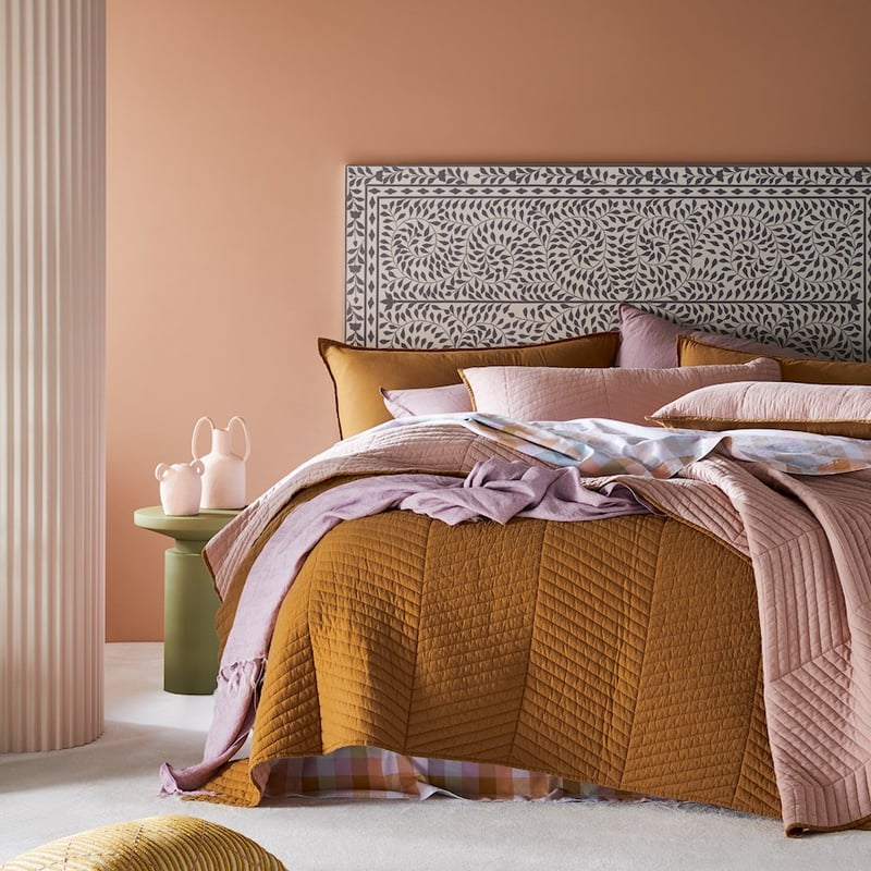 Roma Quilted Misty Rose Coverlet