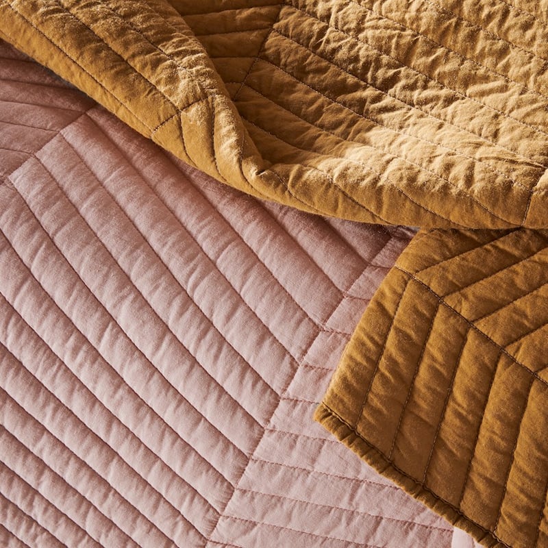 Roma Quilted Misty Rose Coverlet