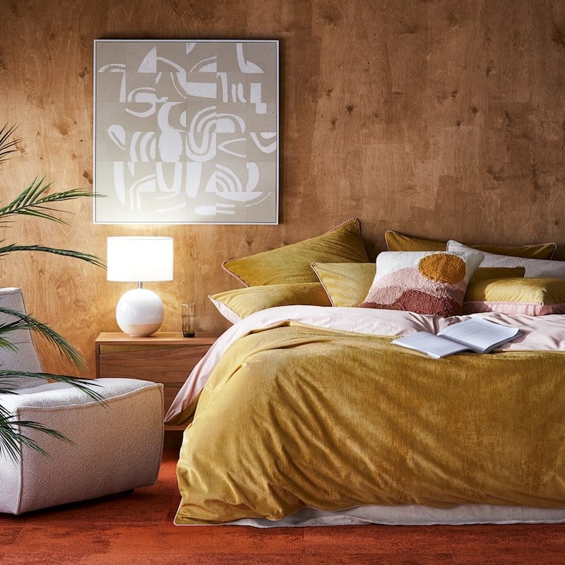Piper Corduroy Mustard Quilt Cover