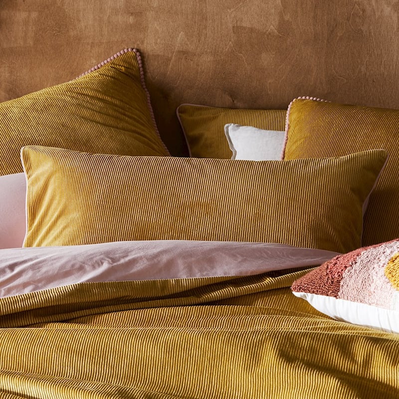 Piper Corduroy Mustard Quilt Cover