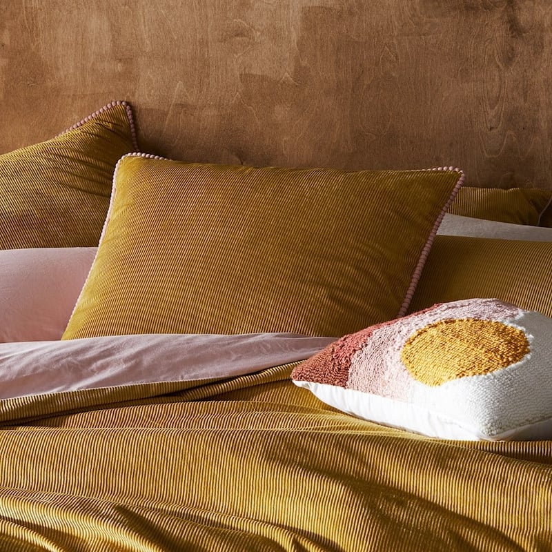 Piper Corduroy Mustard Quilt Cover