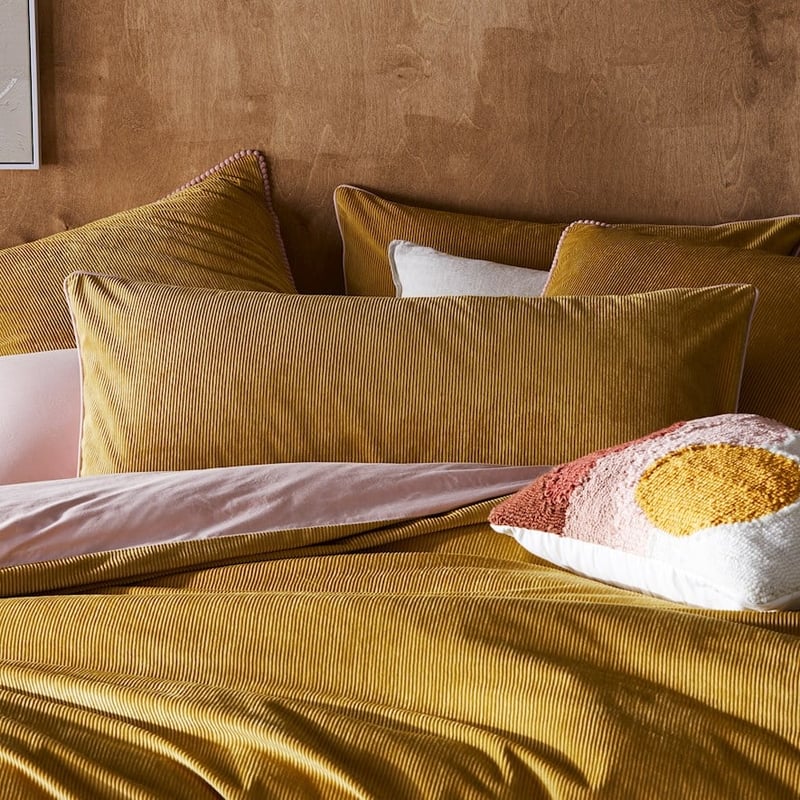 Piper Corduroy Mustard Quilt Cover