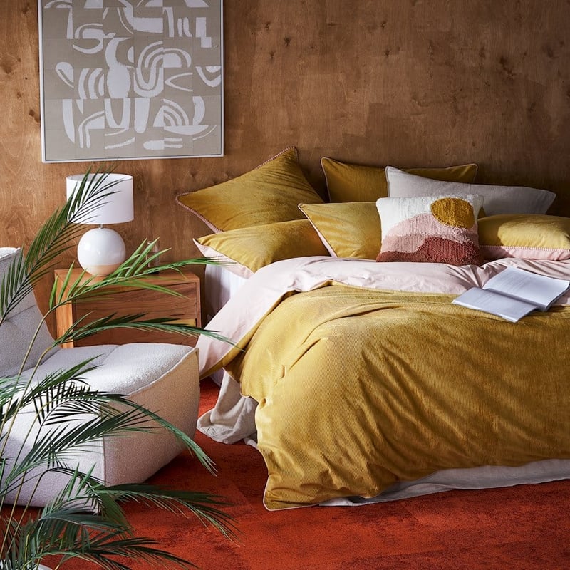 Piper Corduroy Mustard Quilt Cover