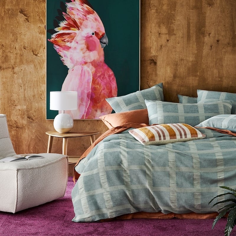 Chenille Check Cypress Quilt Cover