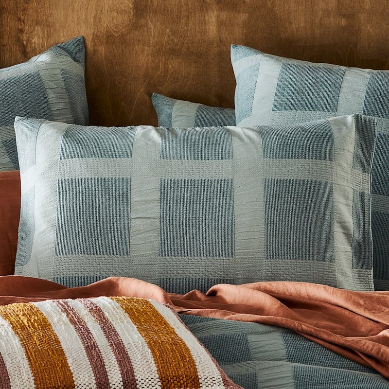 Chenille Check Cypress Quilt Cover