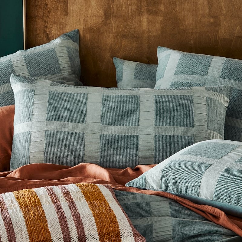 Chenille Check Cypress Quilt Cover