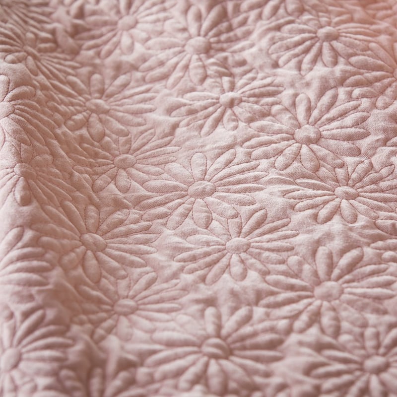 Evie Velvet Quilted Pink Quilt Cover