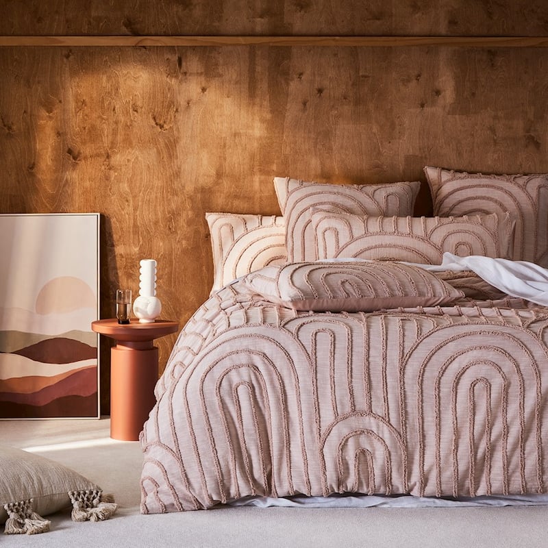 Archie Tufted Misty Rose Quilt Cover