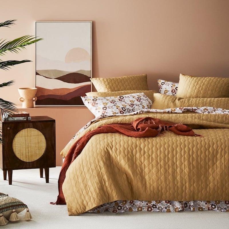 Pebble Quilted Cashew Quilt Cover