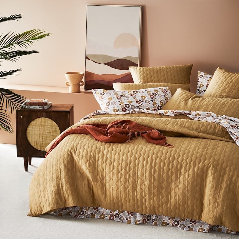 Pebble Quilted Cashew Quilt Cover