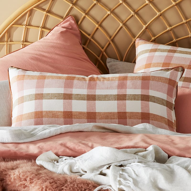 Vintage Washed Linen Cotton Misty Rose Quilt Cover Set